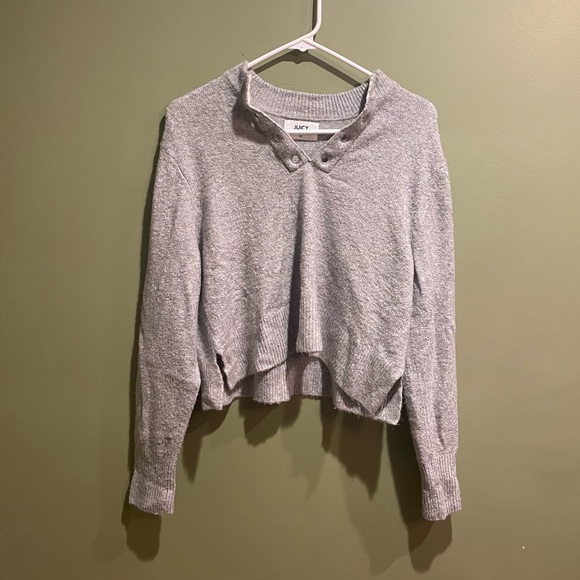 JUICY COUTURE GRAY SWEATER Sz MEDIUM - Picture 2 of 7